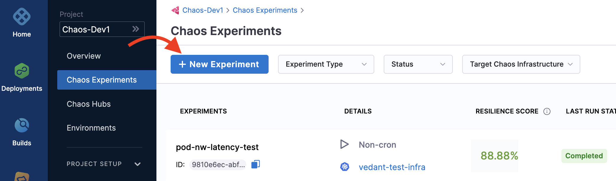 Chaos Experiments page